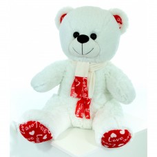 Ведмежа з шарфом біле В147/2 65см