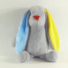 Зайчик сірий жовто-сині вуха