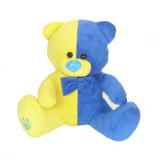 Ведмедик жовто-блакитний гладкий C48493 40см