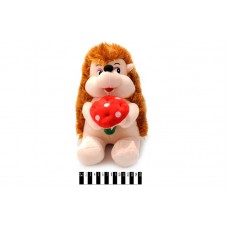 Їжачок з грибочком муз.(коричневий і сірий) 30 см 4139/30