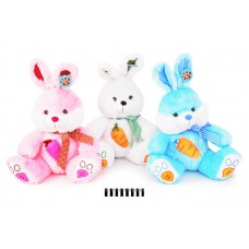Зайчик з бантом муз (4 кол)30см 4258/30
