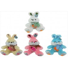 Зайчик з бантом муз (4 кол)40см 4258/40