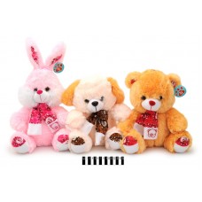 Звірі з шарфом муз 3819/30 3 види 30см